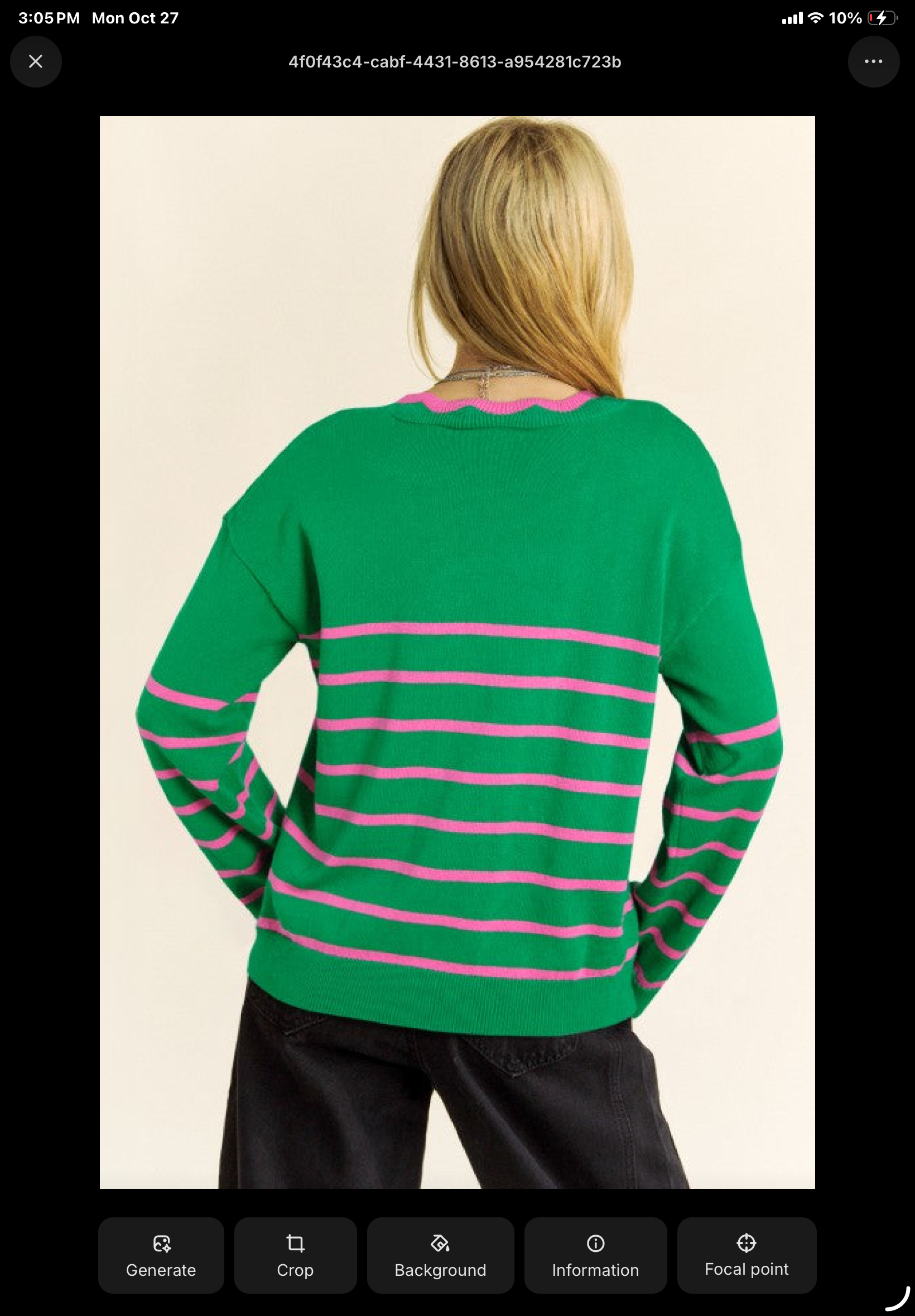 Stripe Cute Bow Detail Sweater Knit Cardigan