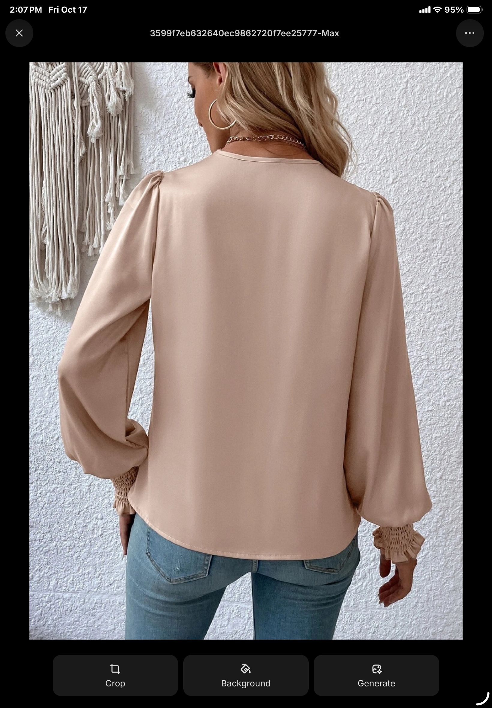 Surplice Smocked Lantern Sleeve Blouse