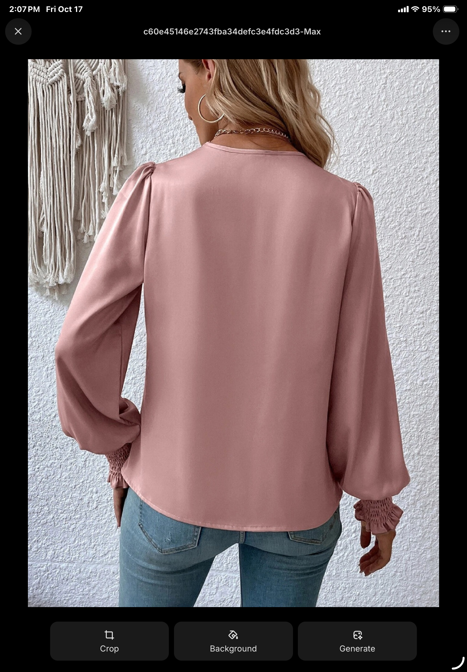 Surplice Smocked Lantern Sleeve Blouse